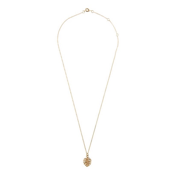 Rose Gold Monstera Tropical Palm Leaf Pendent - Picture 2 of 4